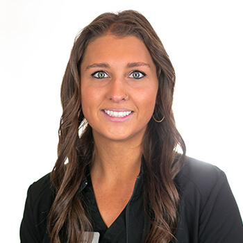 Erin, our Certified Dental Assistant the team uniform for Palms Dentistry